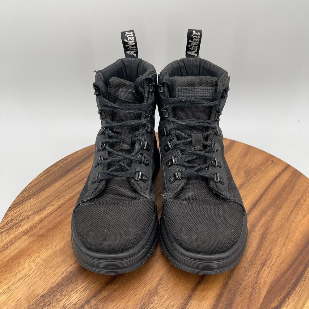 Dr Martens Combs W Boots Womens Size 8 Air Wair Black Lace Up Combat Ankle Shoes - Picture 3 of 9